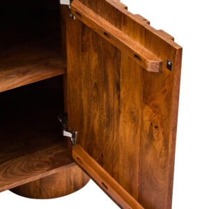 Torello Marble and Carved Mango Wood  Two Door Sideboard