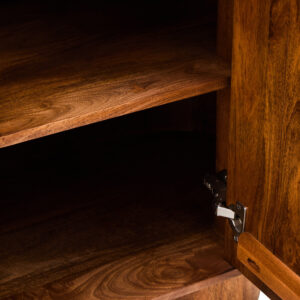Torello Marble and Carved Mango Wood  Two Door Sideboard