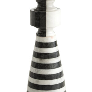 Zoro Black and White Stripe Side Table