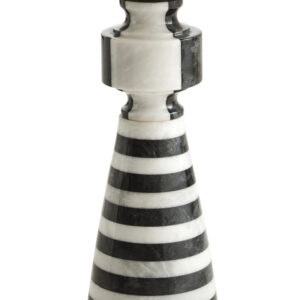 Zoro Black and White Stripe Side Table