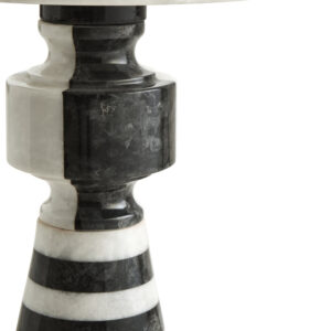 Zoro Black and White Stripe Side Table