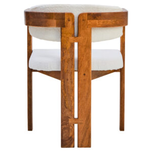 Torello Boucle Fabric and Mango Wood Dining Chair