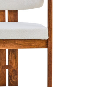 Torello Boucle Fabric and Mango Wood Dining Chair