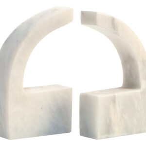 Zoro White Marble Set of Two Comma Bookends