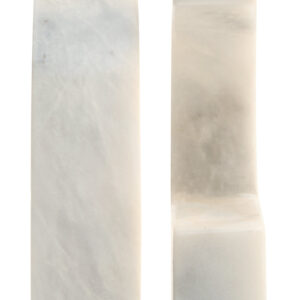 Zoro White Marble Set of Two Comma Bookends