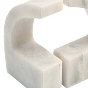 Zoro White Marble Set of Two Comma Bookends