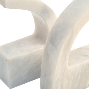 Zoro White Marble Set of Two Comma Bookends