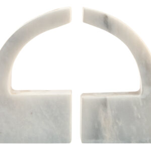 Zoro White Marble Set of Two Comma Bookends