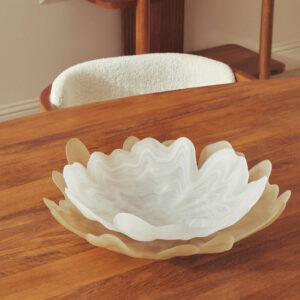 Galene Fluted White Glass Plate