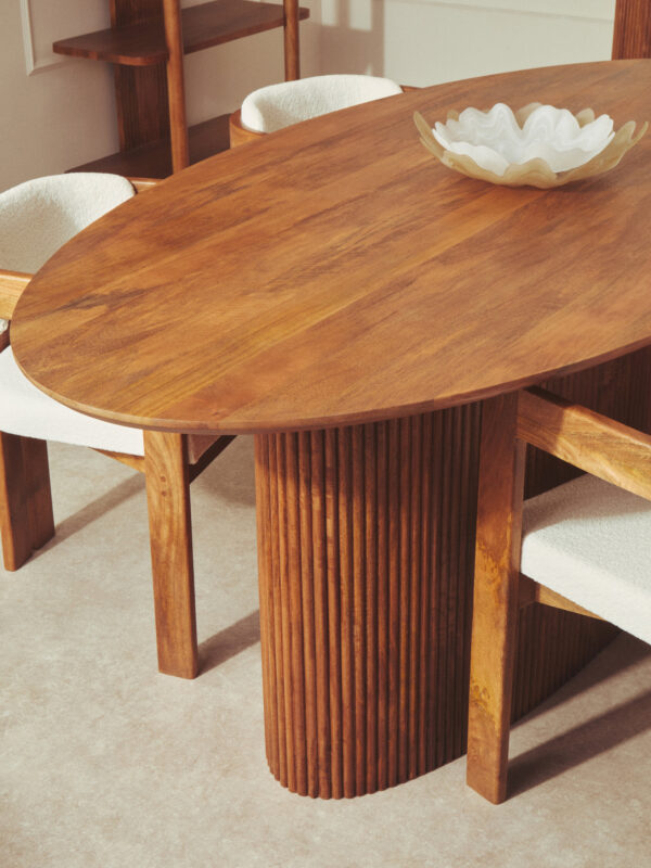 Galene Fluted Natural Glass Plate