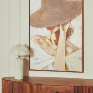 Astratto Textured Wall Art with Lady In The Straw Hat