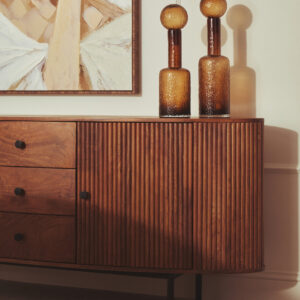 Torello Two Door Three Drawer Mango Wood Oval Sideboard