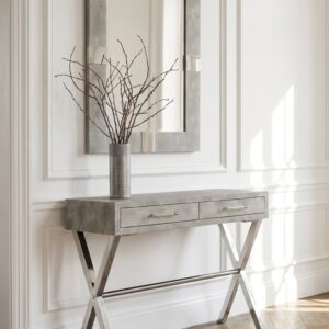 Cardona Two Drawer Grey Shagreen Effect Console Table