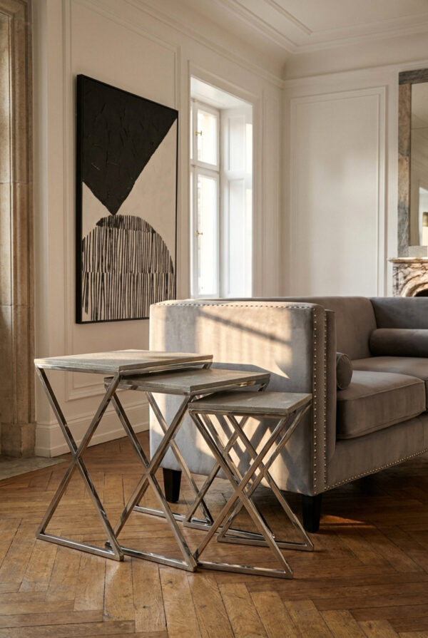 Cardona Nest of Three Shagreen Effect Tables