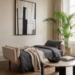 Valerie 3 Seat Beige Sofa Bed