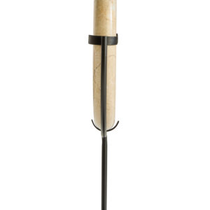 Zoro Cream Marble Ring Sculpture on Metal Stand