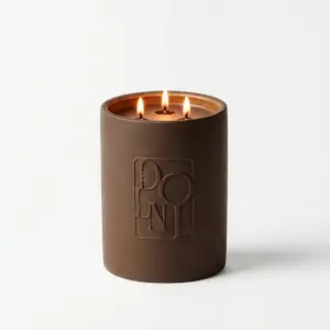 Dolni Large Brown Ceramic 600g Tobacco & Oud Candle