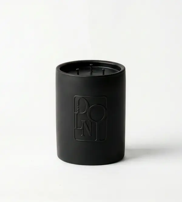 Dolni Large Black Ceramic 600g Tuberose & Sandalwood Candle