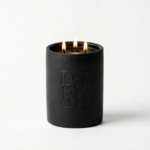 Dolni Large Black Ceramic 600g Tuberose & Sandalwood Candle