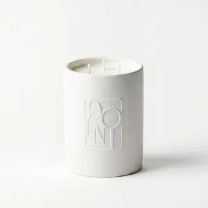 Dolni Large White Ceramic 600g Amber & Patchouli Candle