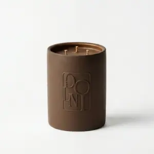 Dolni Large Brown Ceramic 600g Tobacco & Oud Candle