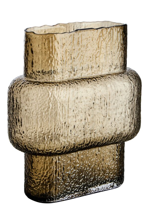Kalea Large Textured Brown Glass Vase