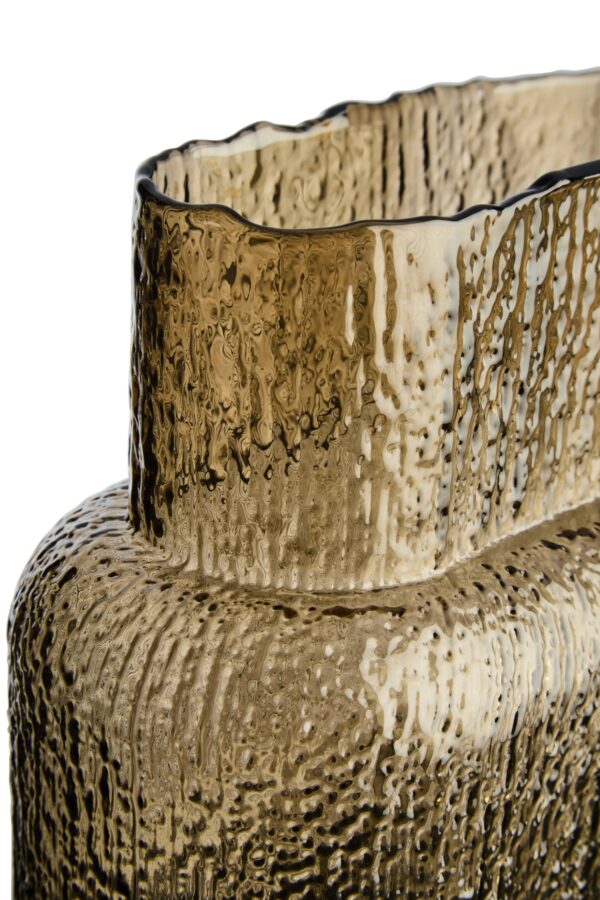 Kalea Large Textured Brown Glass Vase