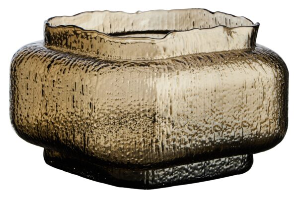 Kalea Small Textured Brown Glass Vase